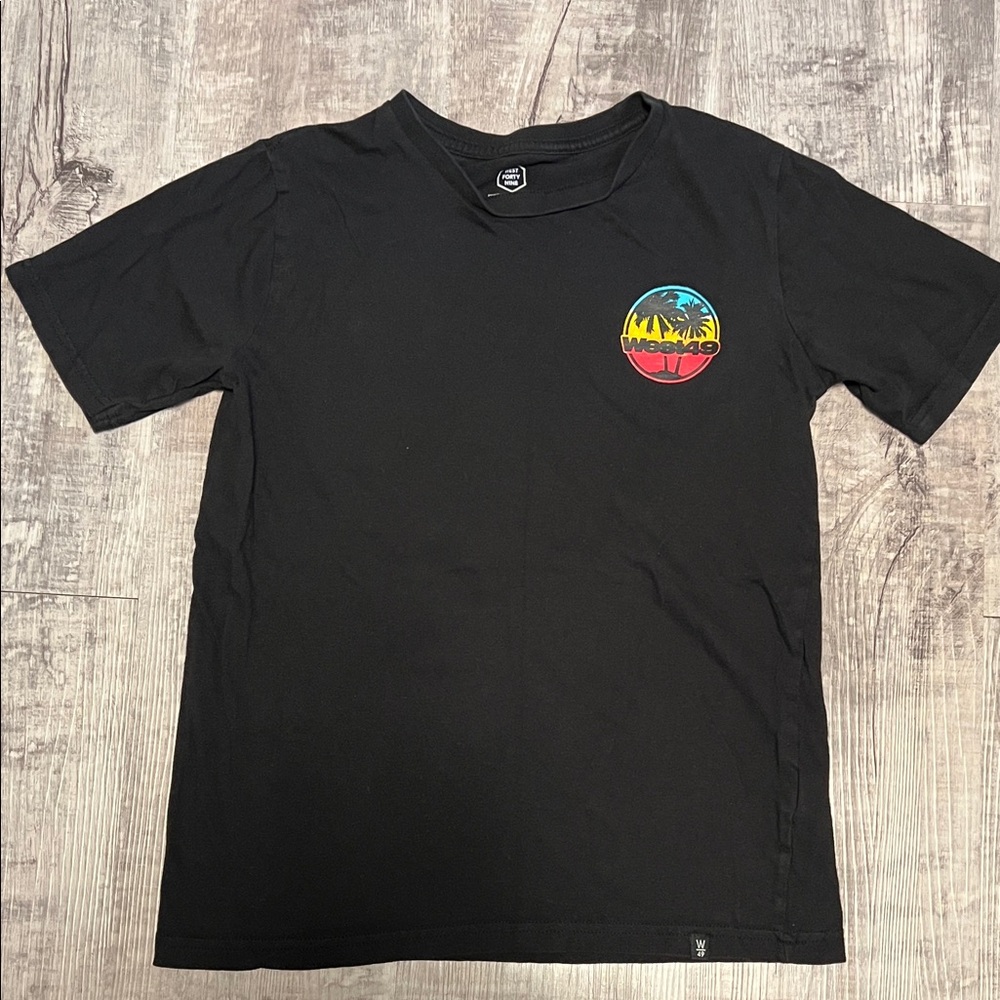Youth West 49 Black T-Shirt with Colorful Logo
